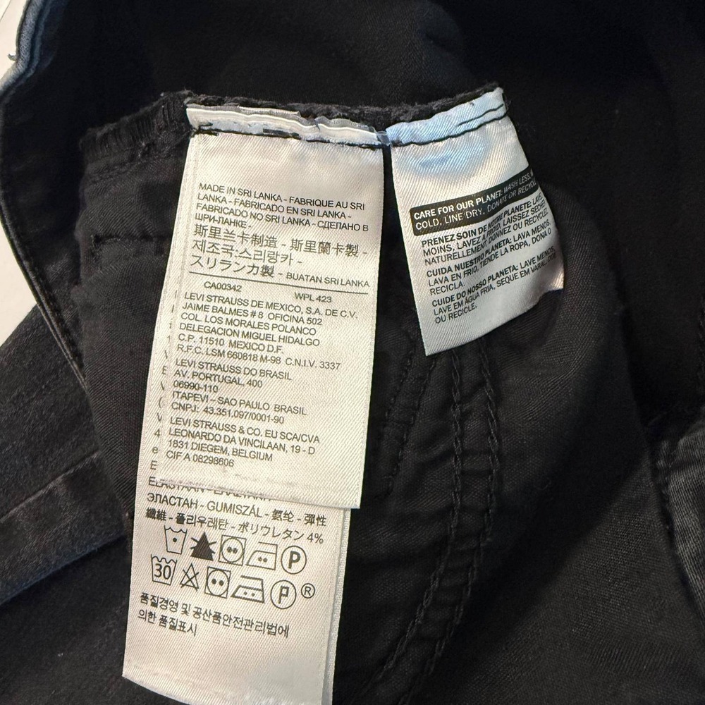 Levis 711 Skinny Jeans Womens 29 Washed Black Mid Rise Stretch Denim Denim Pants - Picture 9 of 16